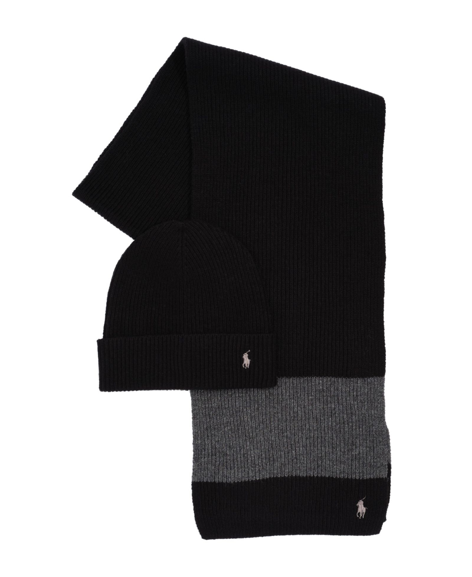 Polo Ralph Lauren Men's 2-Piece Rugby Stripe Hat and Scarf Gift Set