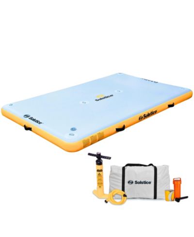 Solstice 8 x 5 ft Inflatable Floating Dock Rafting Platform w/Pump and Bag, Multi