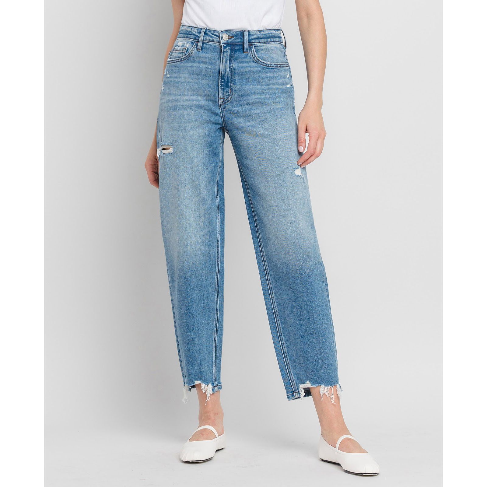 Flying Monkey Women's Super High Rise Barrel Jeans