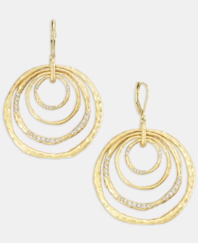Серьги Style & Co Pavé Multirow Circle Drop Earrings