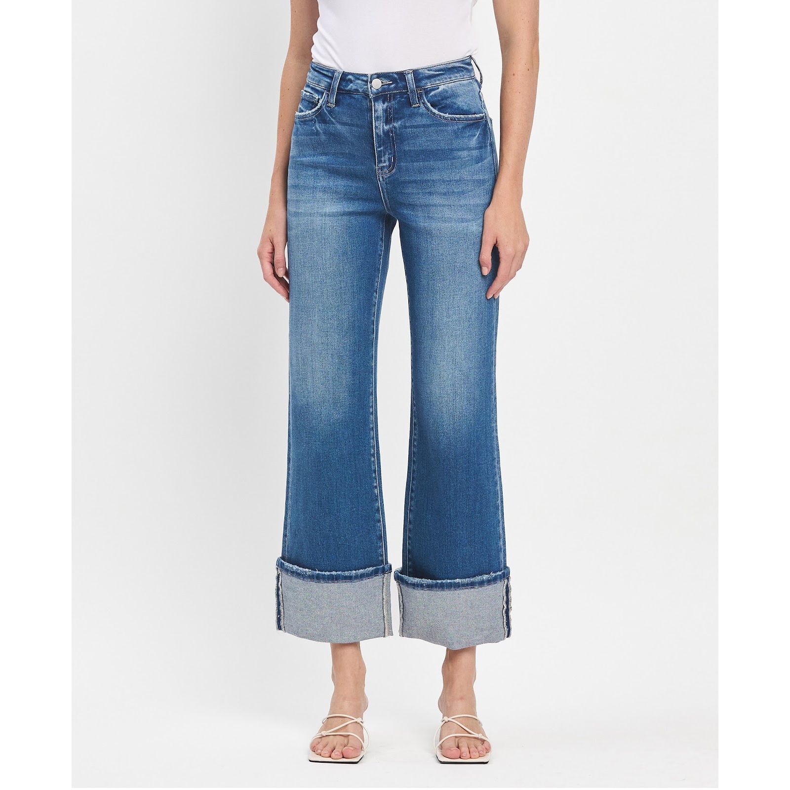 Flying Monkey Women's Super High Rise Vintage-like Flare Jeans