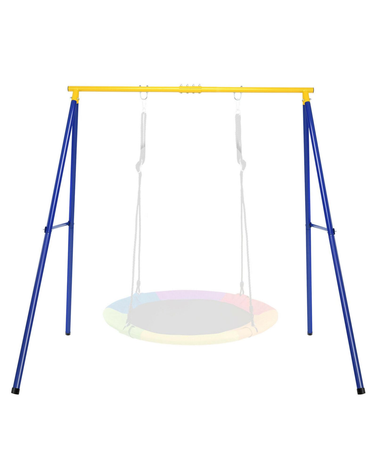 Качественная металлическая рама для качелей Gymax Extra Large A-frame Swing Stand 73'' Height с 4 колышками для детей и взрослых