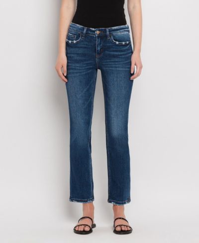 Flying Monkey Women's Mid Rise Slim Straight Jeans