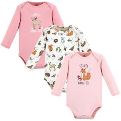 Touched by Nature Baby Girls 3Pk Long Sleeve Natural Bodysuits