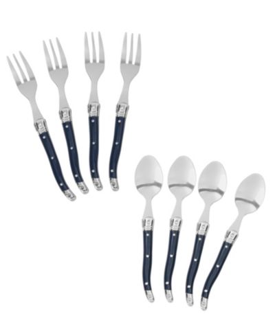 French Home Laguiole Coffee Spoons and Cake Forks, Set of 8