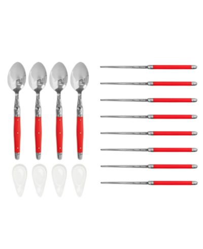 French Home Chopsticks, Laguiole Spoons and Ceramic Rests, Set of 4 Pairs