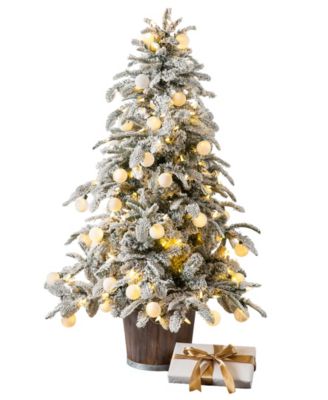 Balsam Hill Декоративное комнатное дерево Snow Flurry с подсветкой, 4.5 ft