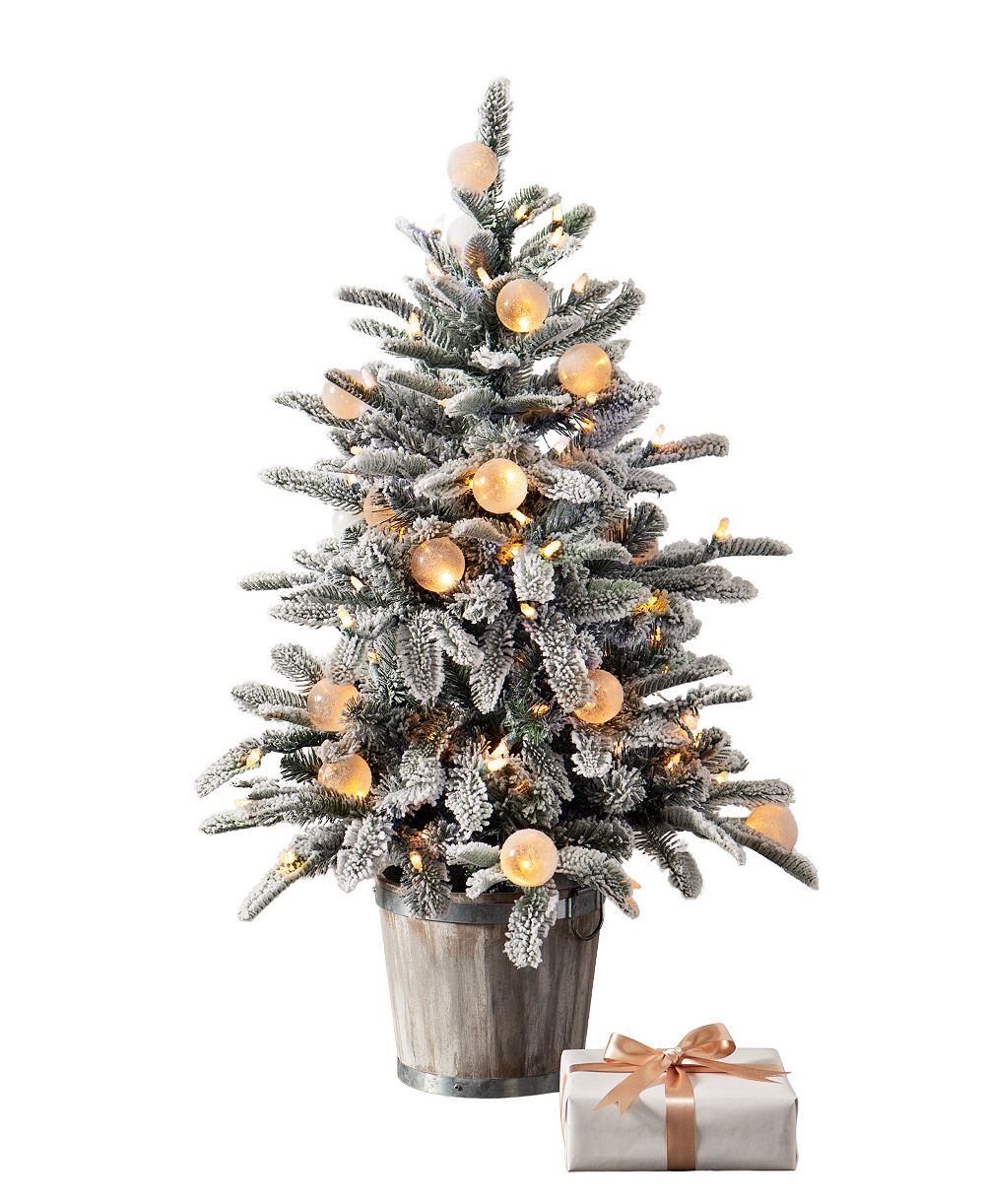Balsam Hill Snow Flurry Potted Tree|3|LEDM|PI