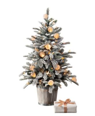 Balsam Hill Декоративное комнатное дерево Snow Flurry с подсветкой, 3 ft
