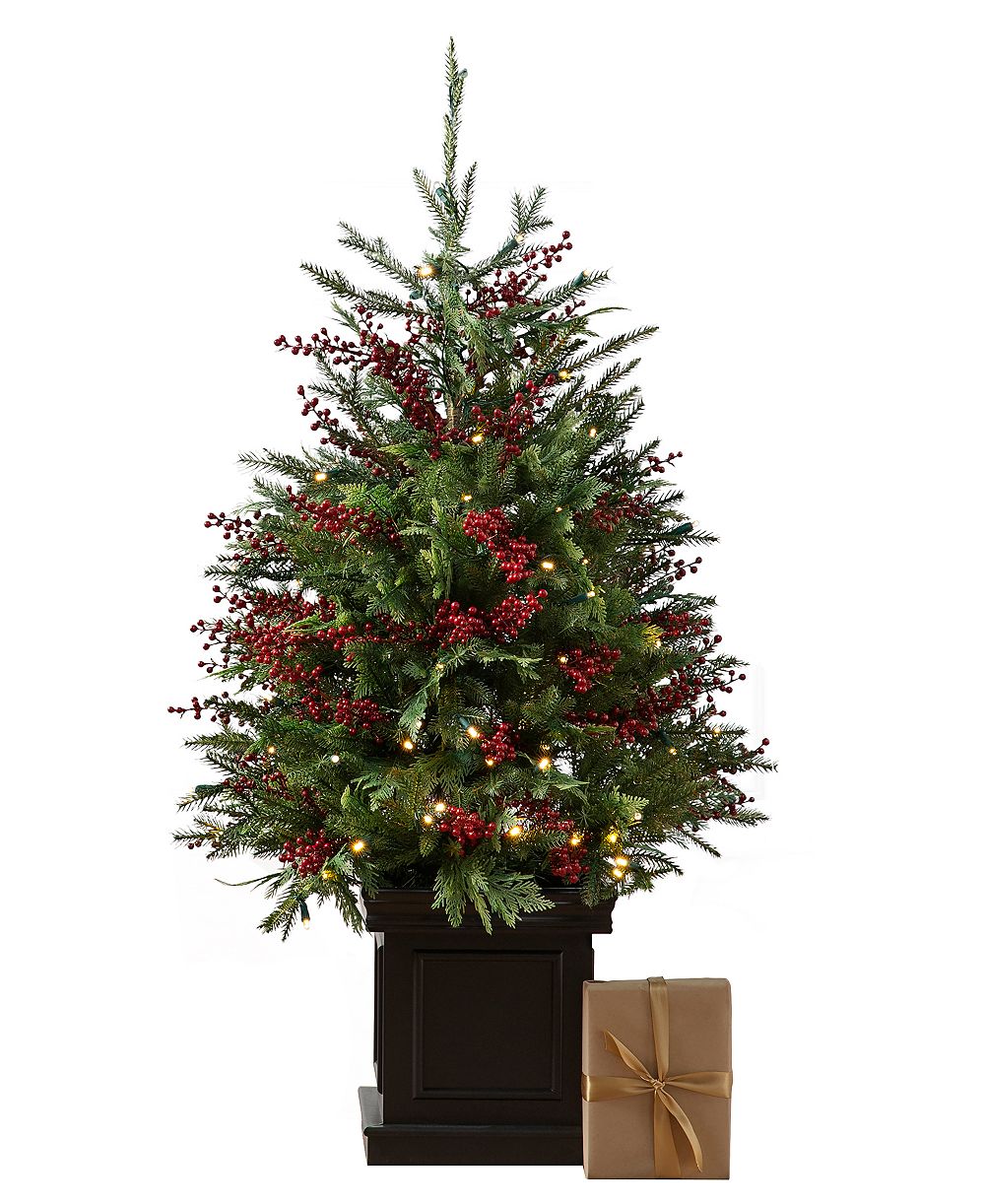 Balsam Hill Декоративное уличное дерево Berry с подсветкой, 4 ft