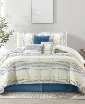 Stratford Park Merida Stripes 7-Pc. Comforter Set, Queen