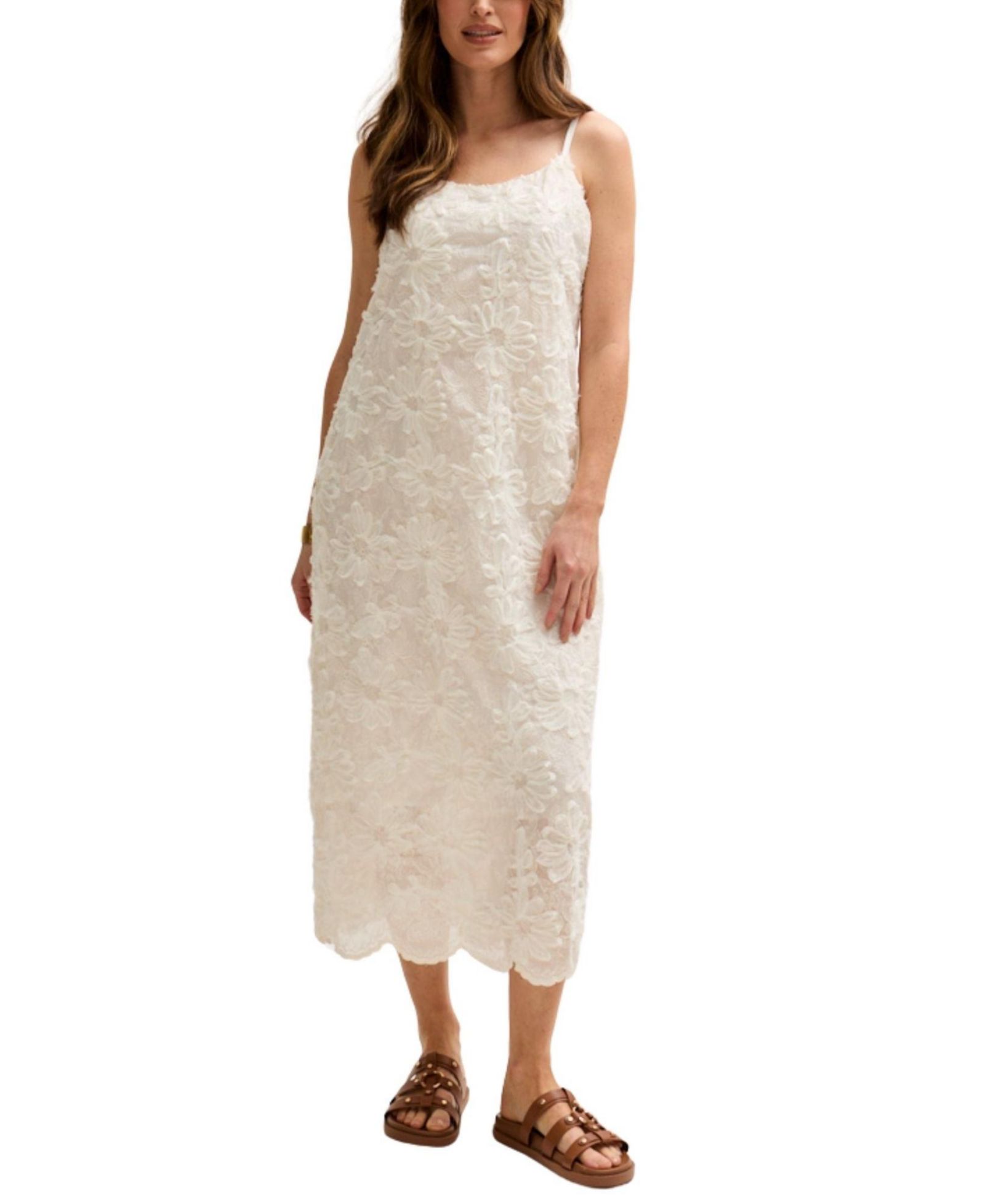 Lily and Lionel London Women's Lily Spaghetti Strap Ribbon Work Midi Dress