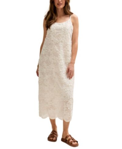 Lily and Lionel London Women's Lily Spaghetti Strap Ribbon Work Midi Dress