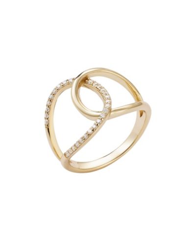 Adornia Fine Vermeil .925 Sterling CZ Tall Infinity Ring
