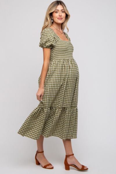 Женское миди-платье Pinkblush Rust Gingham Smocked