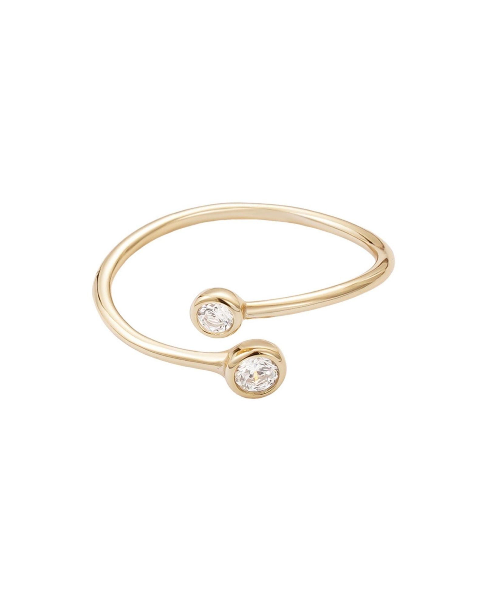 Adornia Fine Vermeil .925 Sterling Crystal Overlapping Ring