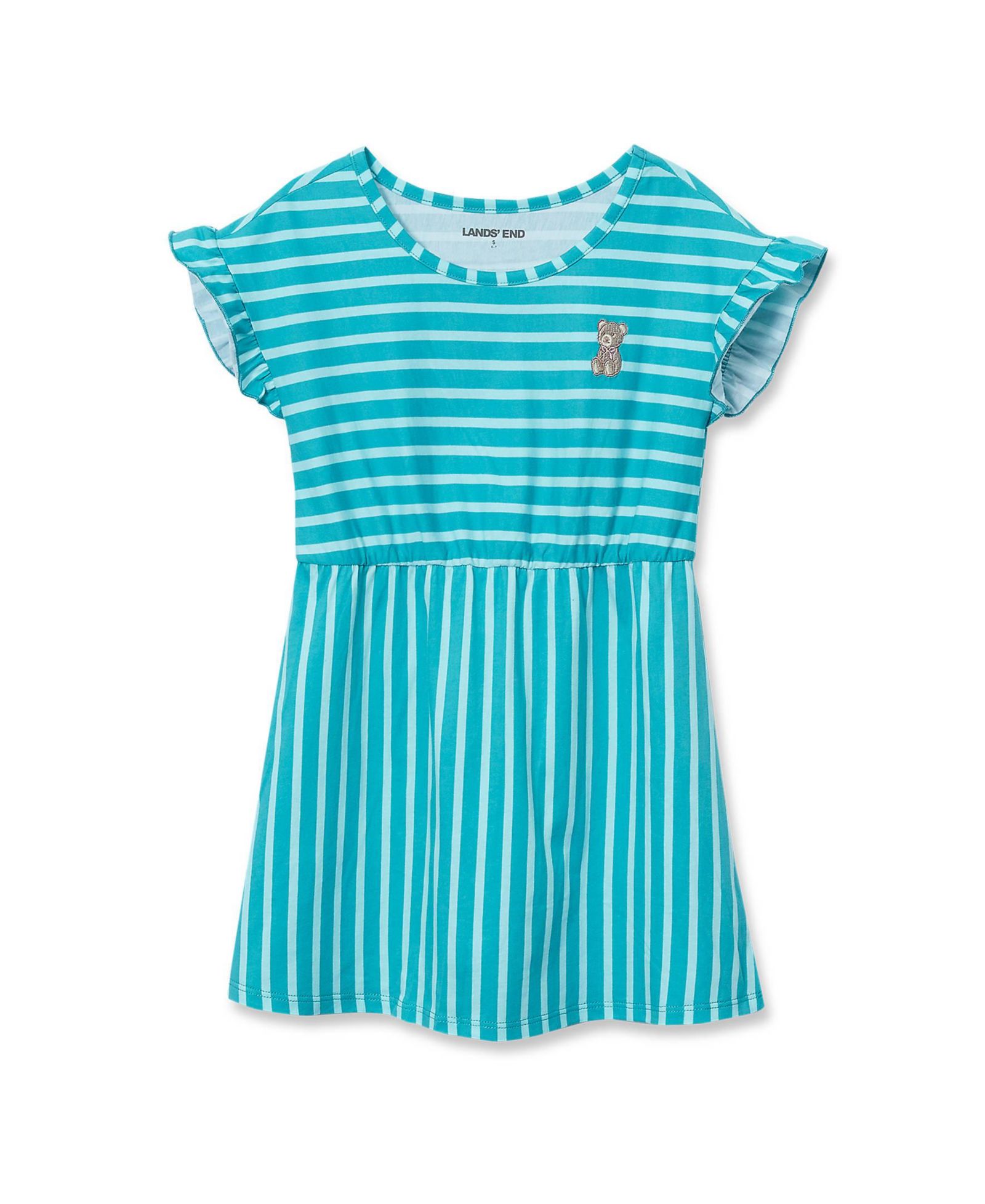 Lands' End Girls Short Sleeve Gathered Waist Tunic Top