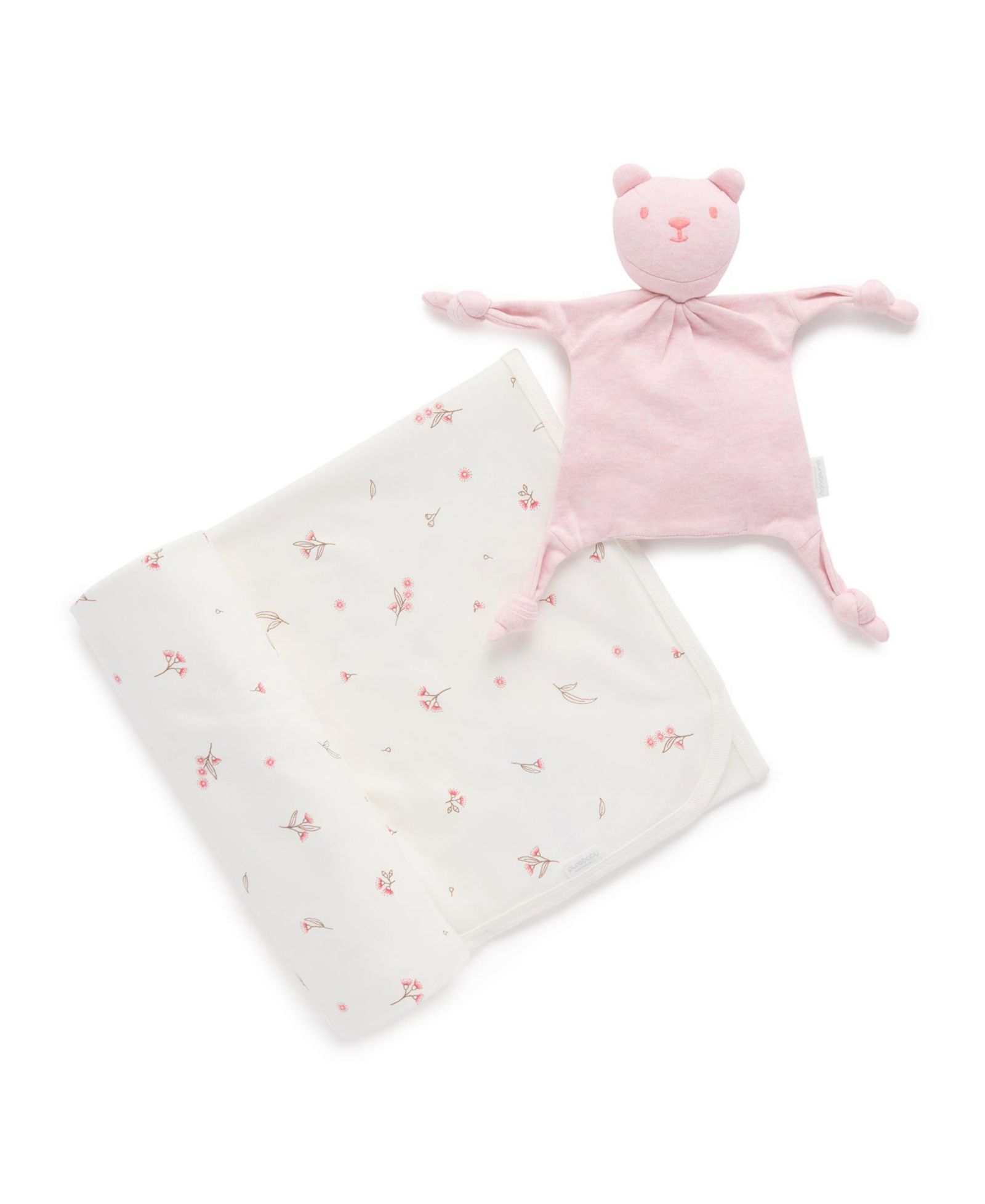 Purebaby Baby Girl Stretch Swaddle & Comforter Gift Pack