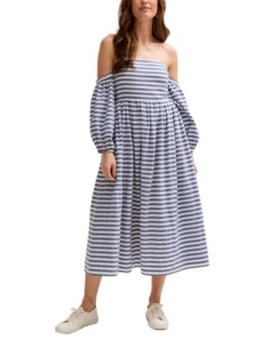 Lily and Lionel Women's London Sara Bardot Neck Midi Dress
