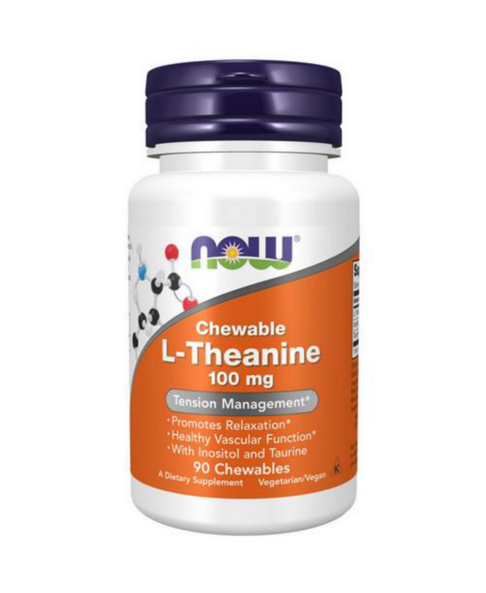 Now Foods L-Theanine, 100 mg, 90 вегетарианских капсул