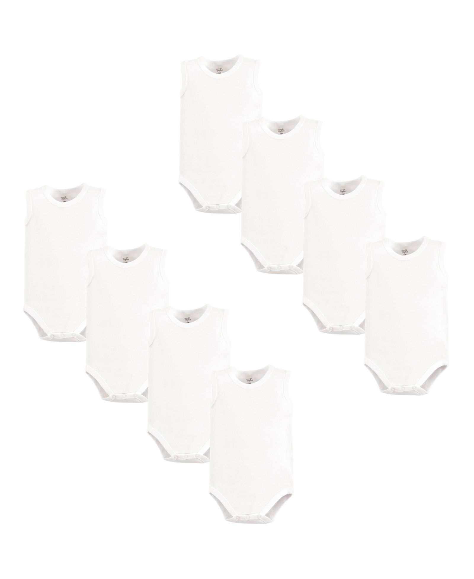 Touched by Nature 8Pk Sleeveless Natural Bodysuits