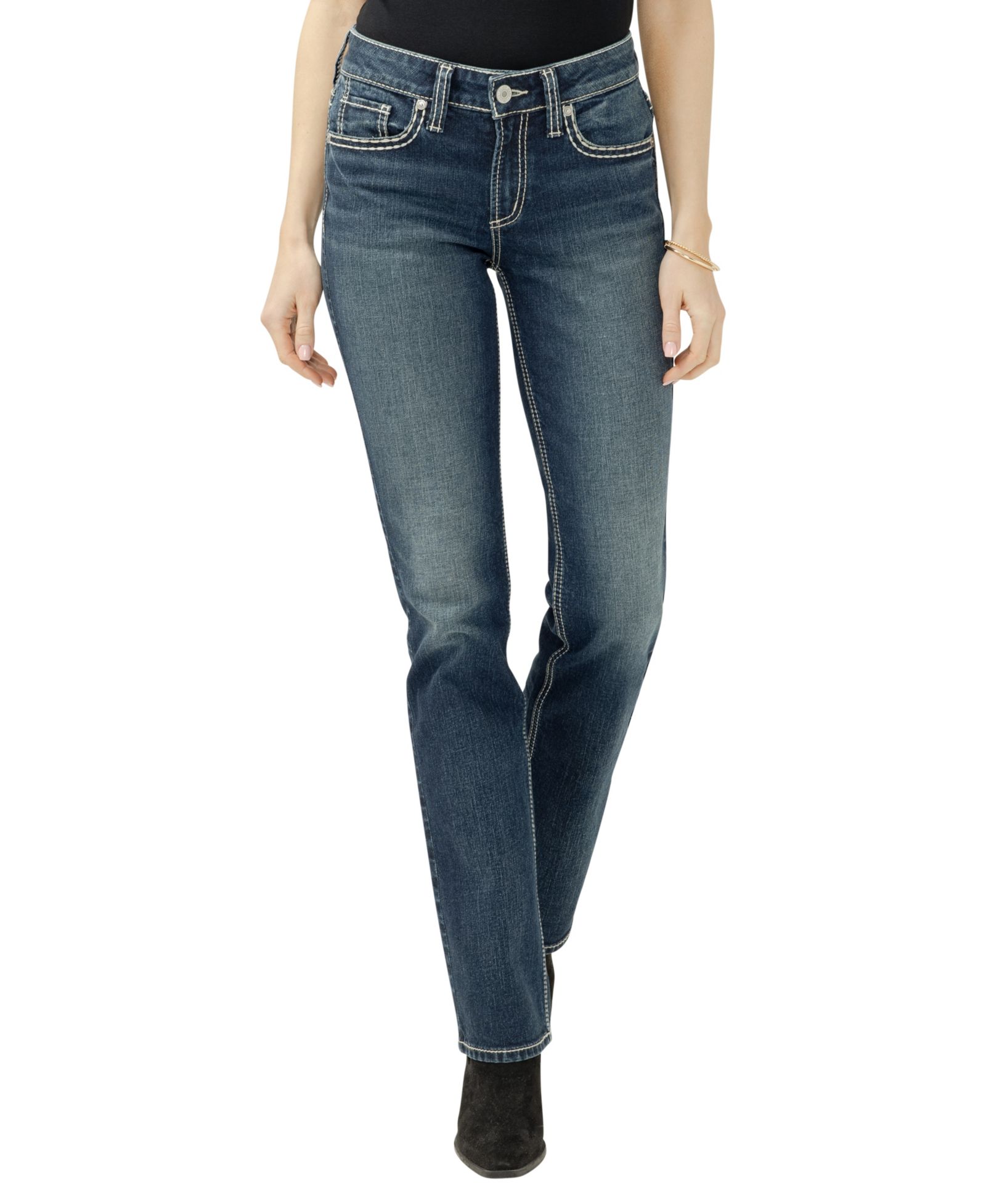Женские джинсы Silver Jeans Co. Suki Mid Rise Curvy Fit Slim Bootcut