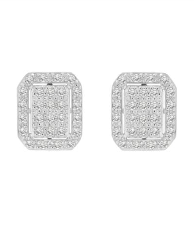 Серьги с бриллиантовым ореолом (1/3 ct. t.w.) из стерлингового серебра