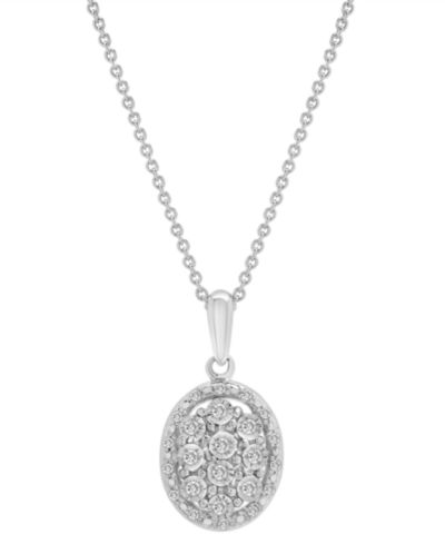 Подвеска Diamond Octagon Halo Cluster 18" из стерлингового серебра, 1/10 ct. t.w.