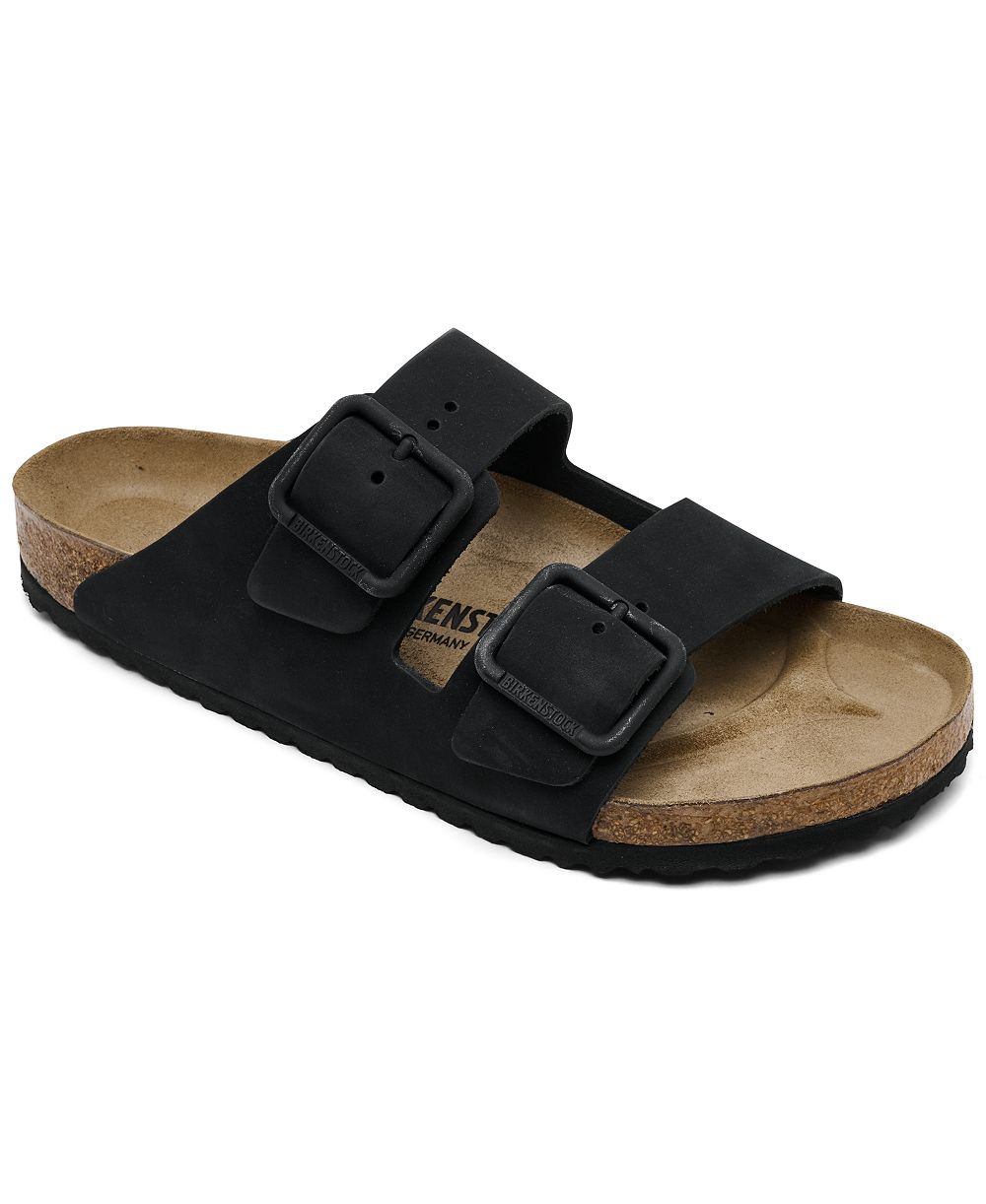 Birkenstock Men's Arizona Wire Buckle Two-Strap Nubuck-Leather Sandals from Finish Line
