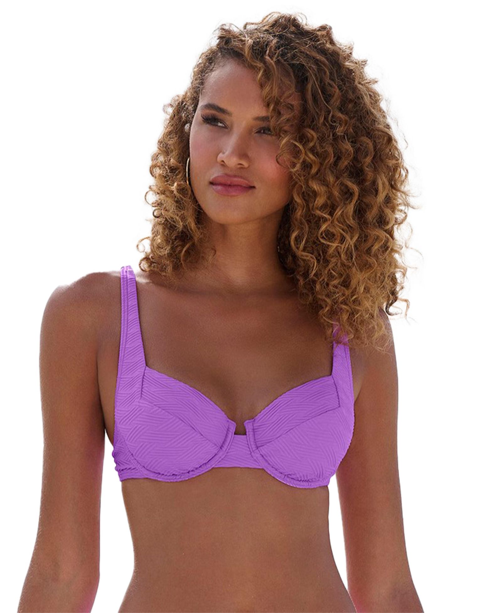 LASCANA Women's Textured Balconette Underwire Bikini Top