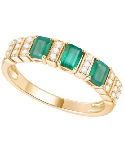 Macy's Gemstone and Diamond Ring (1/6 ct. t.w.) in 14K White Gold and (also in 14K Gold)