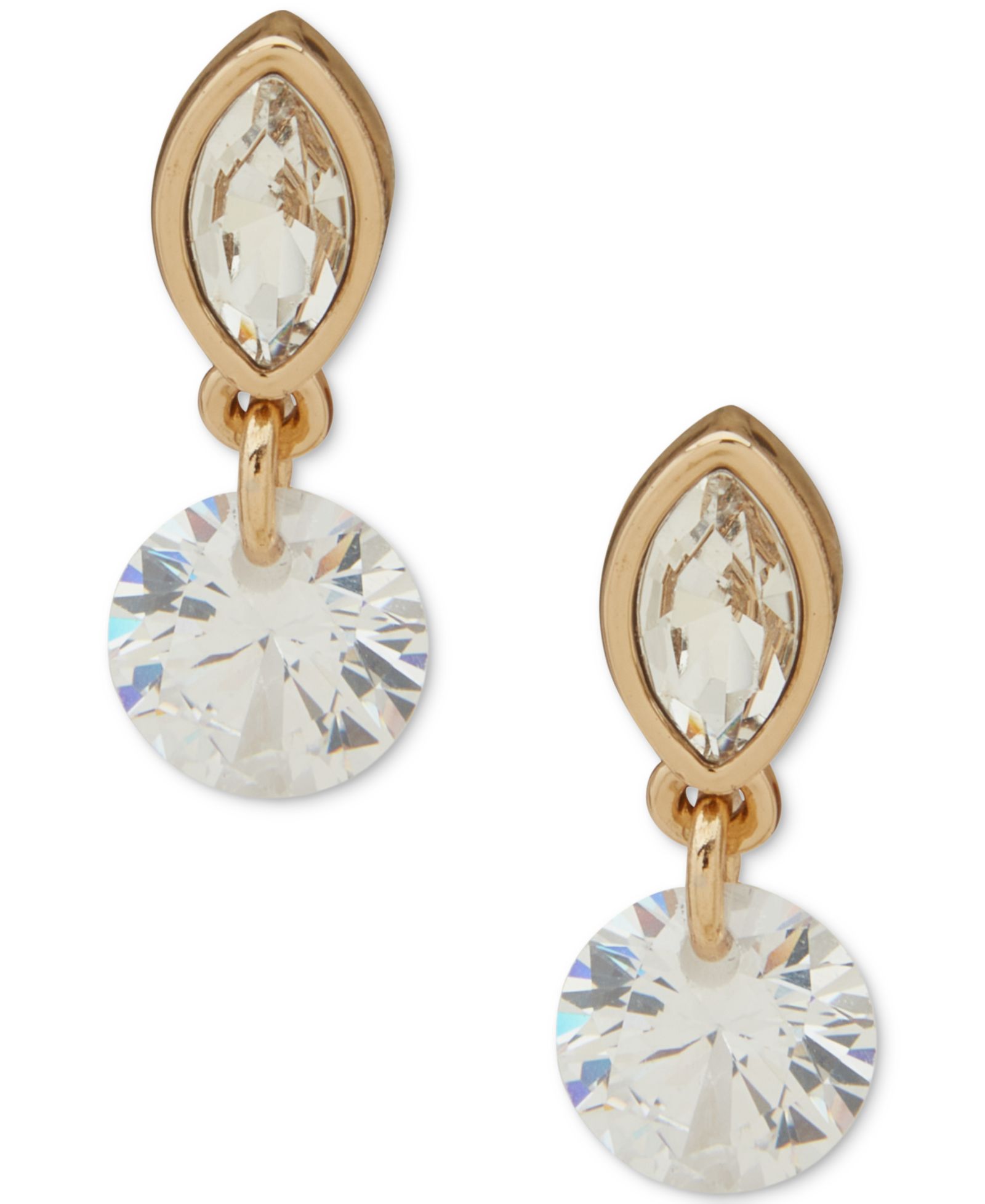 DKNY Marquise Stone Crystal Drop Stud Earrings