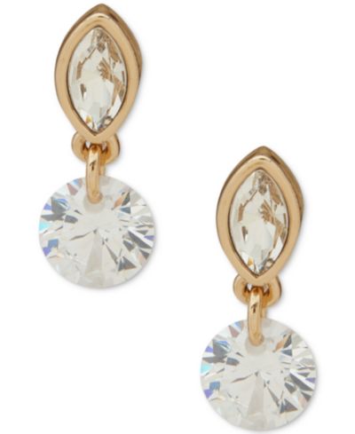 DKNY Marquise Stone Crystal Drop Stud Earrings