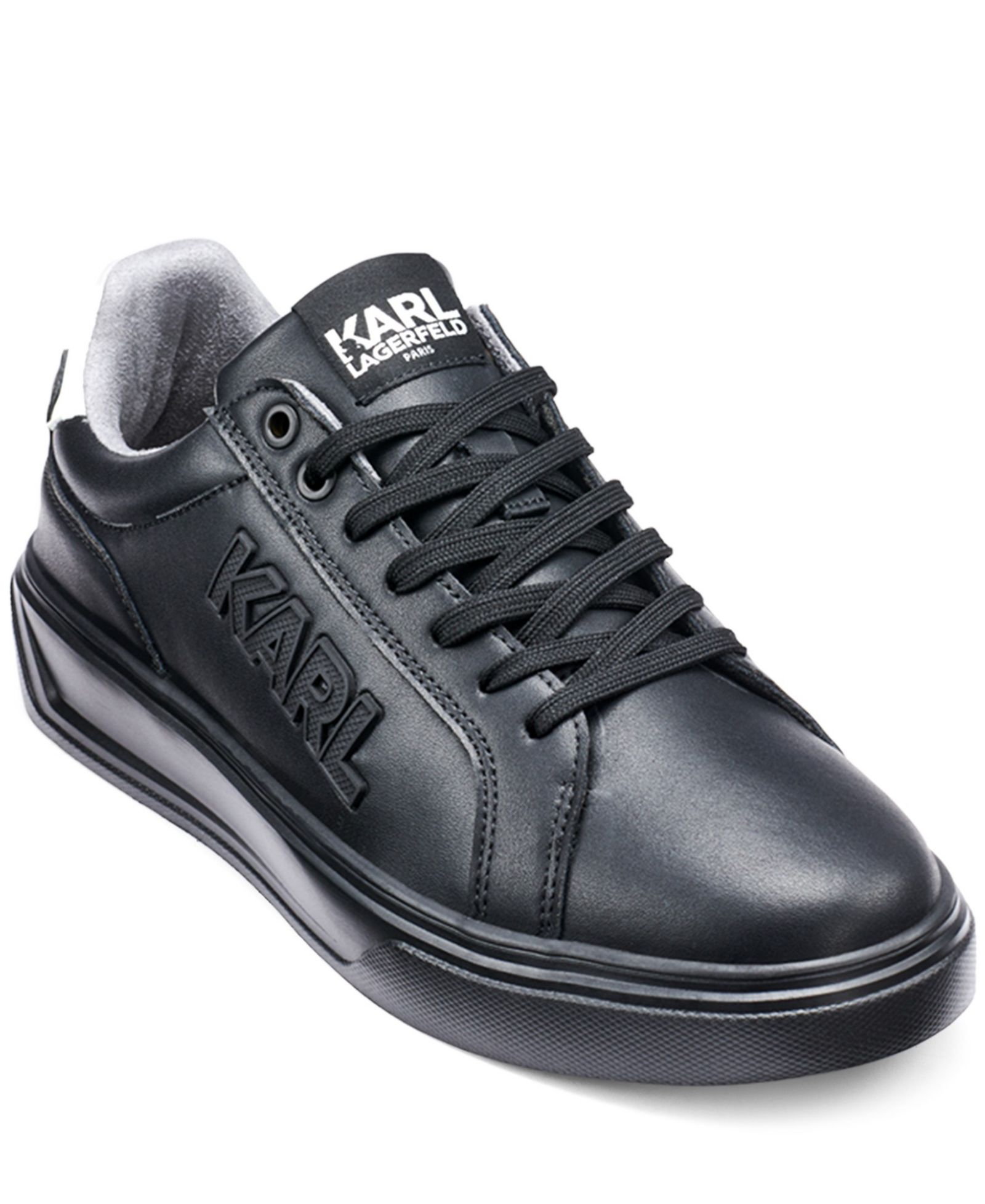 KARL LAGERFELD PARIS Men's Leather Side Karl Sneaker