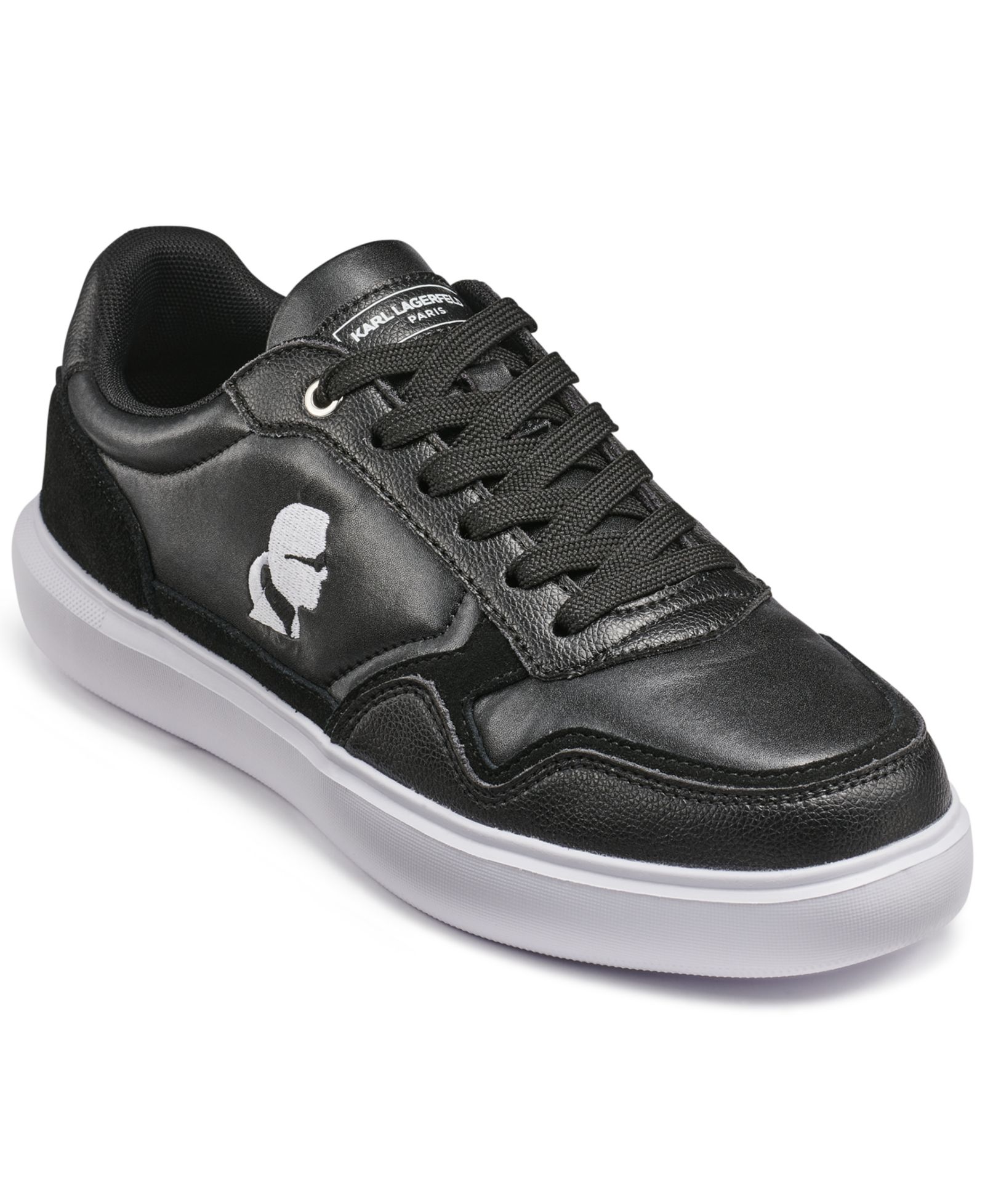 KARL LAGERFELD PARIS Men's Side Embroidered Karl Profile Logo Sneakers