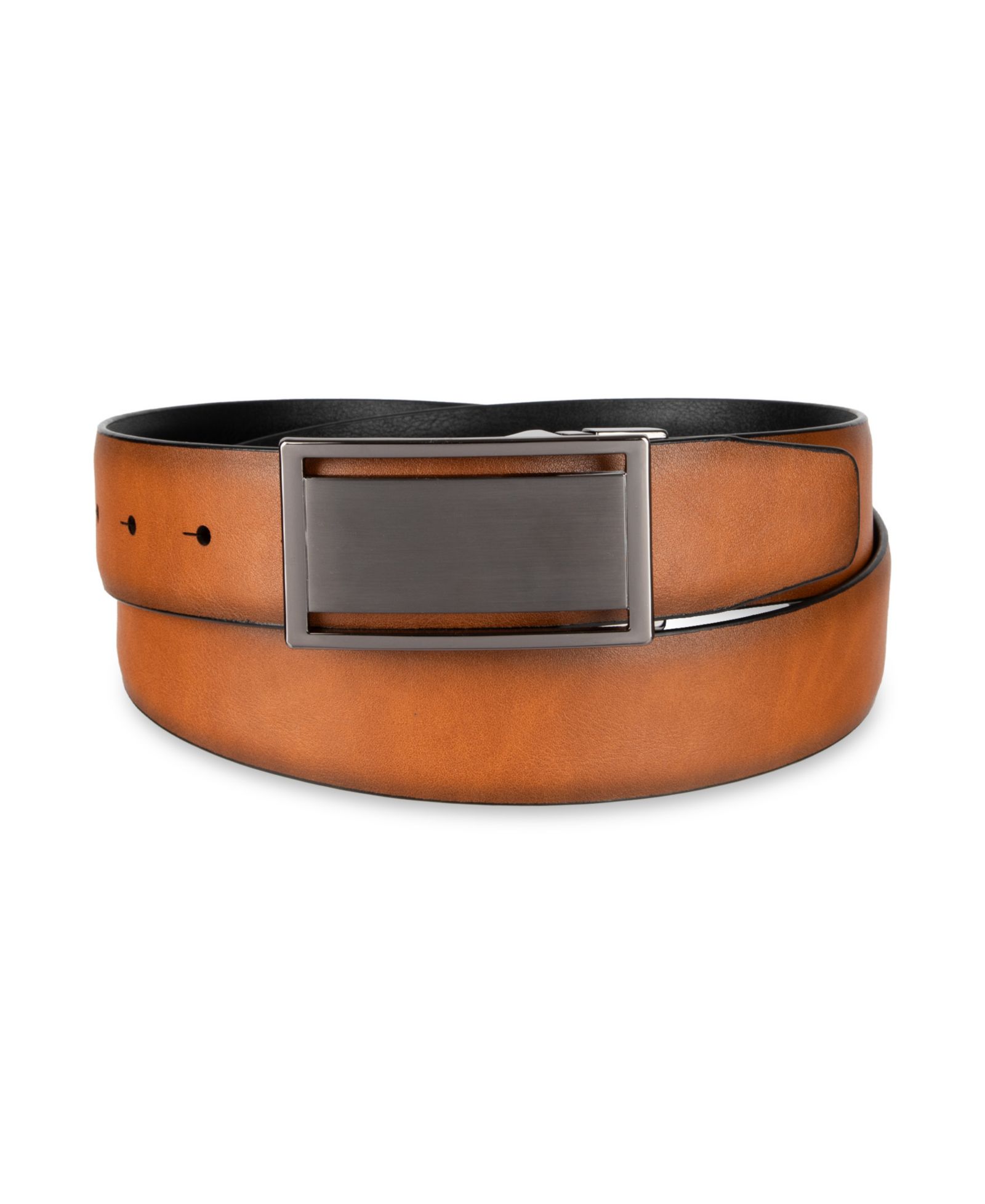 Alfani Men's 2-In-1 Reversible Plaque  Leather Buckle Belt, Macy's Exclusive