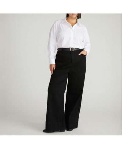 Universal Standard Plus Size Stretch Poplin Shirt Classic Fit