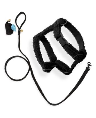 THE LICKER STORE, Teddy Boucle Adjustable Harness and Leash Walk Set with Poop Bag Pouch