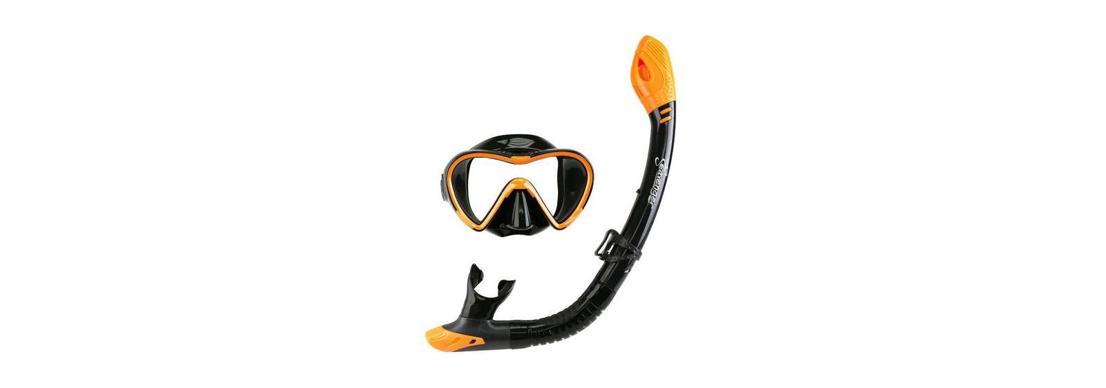 Seavenger Torpedo Tempered Glass Mask & Dry Top Snorkel Combo Set - Yellow