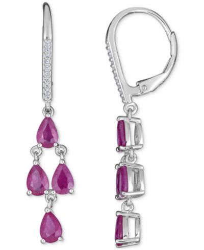 Подвеска с танзанитом (3 ct. t.w.) и белым сапфиром (1/10 ct. t.w.) в стерлинговом серебре