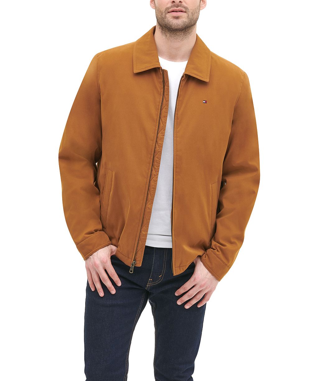 Tommy Hilfiger Men's Classic Front-Zip Filled Micro-Twill Jacket