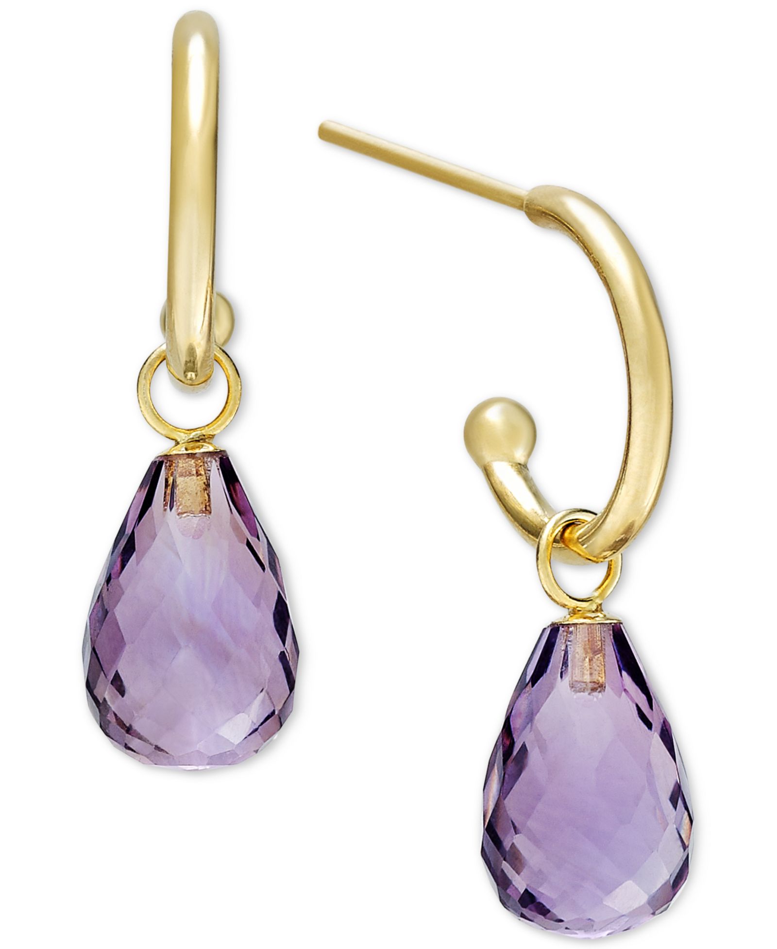 Peridot Hoop Earrings in 14k Gold