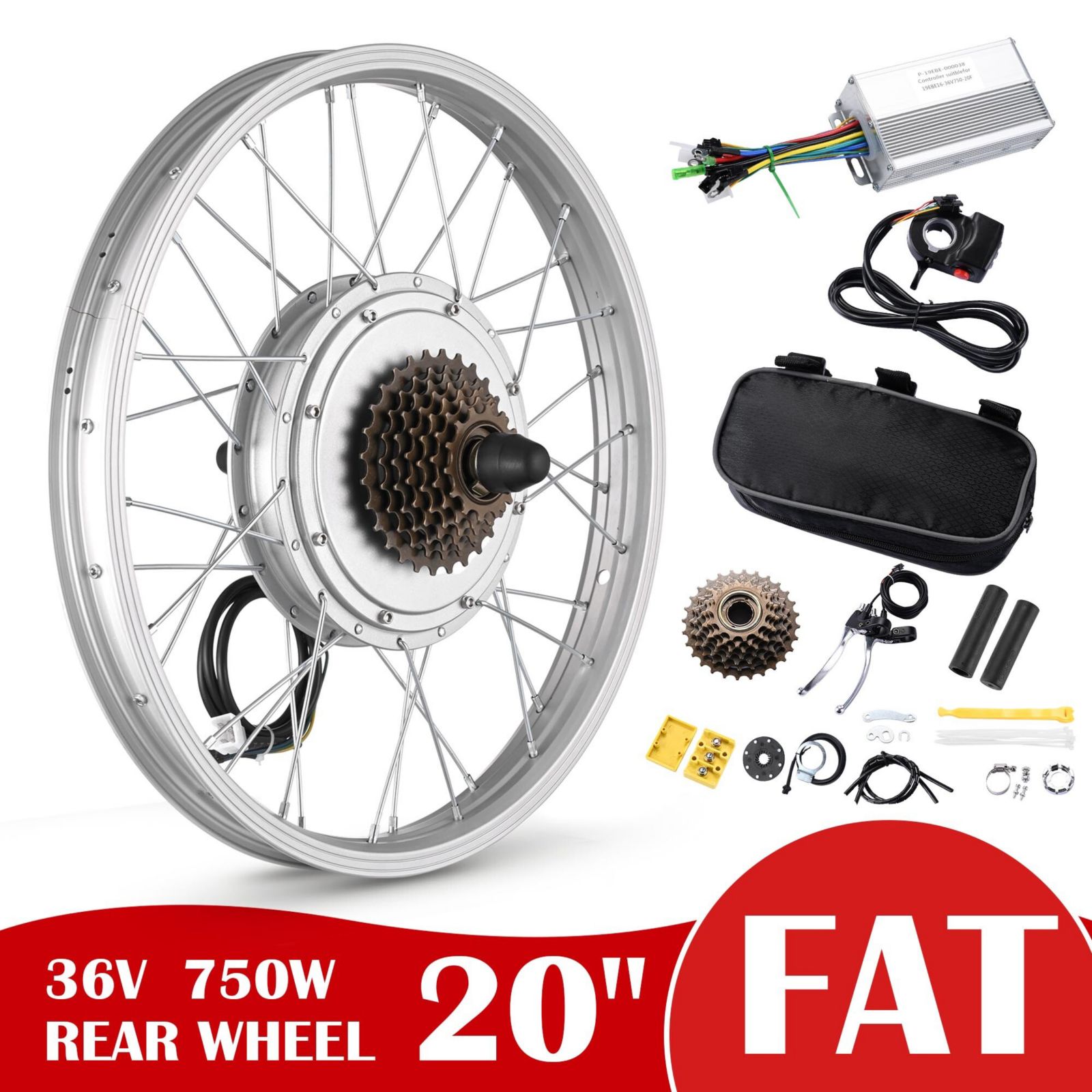 Yescom Electric Bicycle Motor Conversion Kit for 20" 750W 36V E-bike Rear Wheel