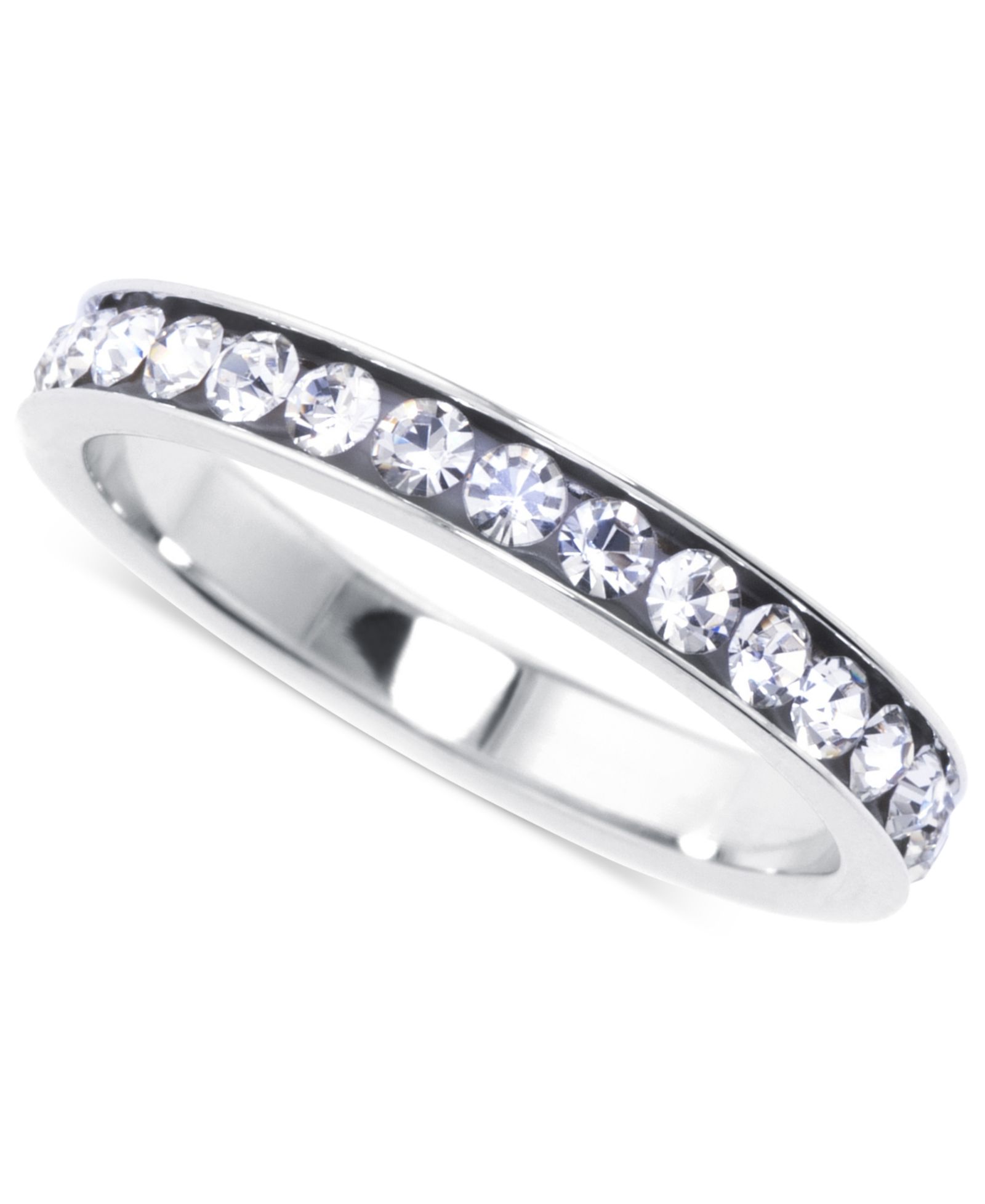 Кольцо-брейслет Crystal Eternity Flat Edge в Sterling Silver