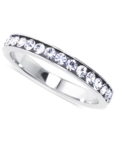 Кольцо-брейслет Crystal Eternity Flat Edge в Sterling Silver