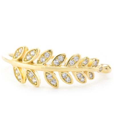Кольцо Pavé Leaf из Sterling Silver