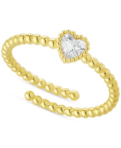 Macy's Кольцо с акцентом cubic zirconia 18k gold-plated sterling silver
