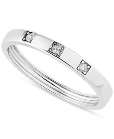 Кольцо с тройным камнем из кубического циркония Pavé в Sterling Silver