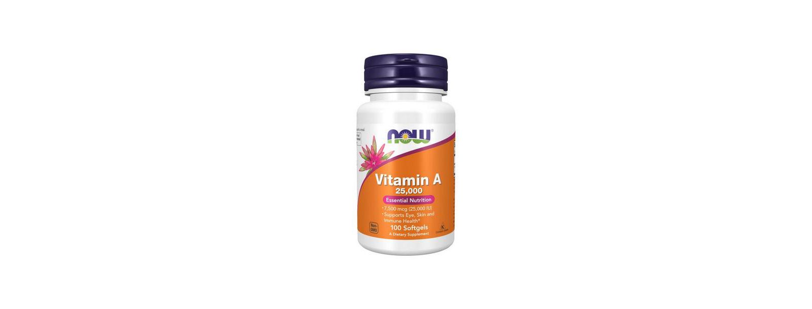 Now Foods витамин A 25,000 IU 100 мягких капсул