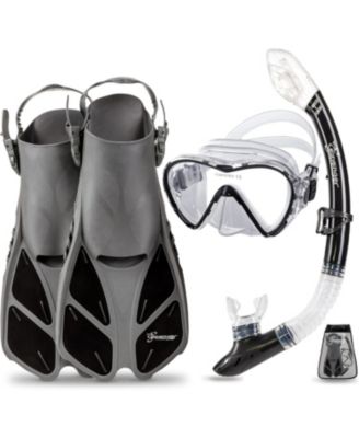 Набор для сноркелинга Seavenger Aviator: маска с одним стеклом, трубка, ласты и сумка - Clear Red S/M